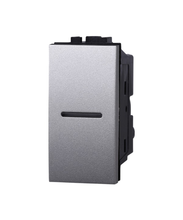 ETTROIT Interruttore Assiale 1P 16A Unipolare Colore GRIGIO Compatibile Con Bticino Living International