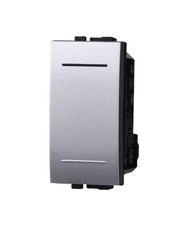 ETTROIT Deviatore 1P 16A Unipolare Colore GRIGIO Compatibile Con Bticino Living International
