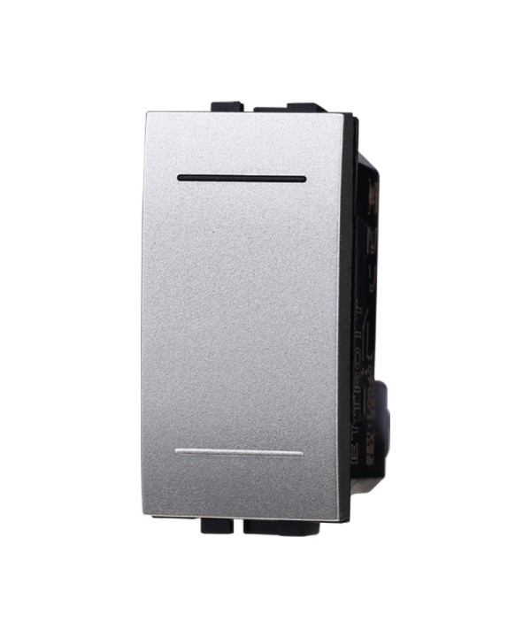 ETTROIT Pulsante 1P 16A Unipolare Colore GRIGIO Compatibile Con Bticino Living International