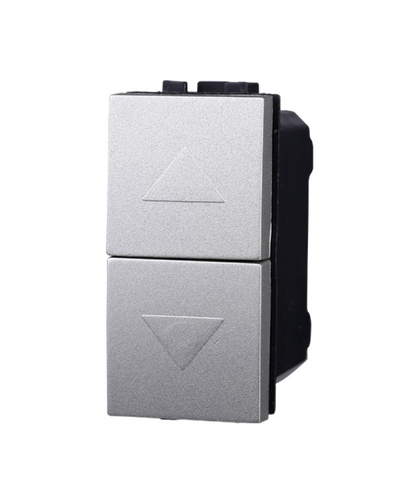ETTROIT Pulsante Interbloccato Doppio Saliscendi 1P+1P 10A Colore GRIGIO Compatibile Con Bticino Living International