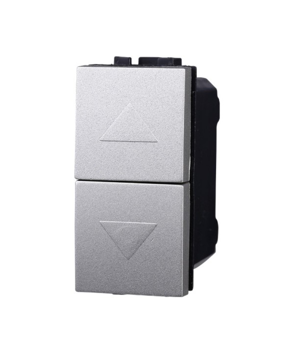 ETTROIT Pulsante Saliscendi Commutatore 2P 10A Tapparelle Colore Grigio Compatibile Con Bticino Living International