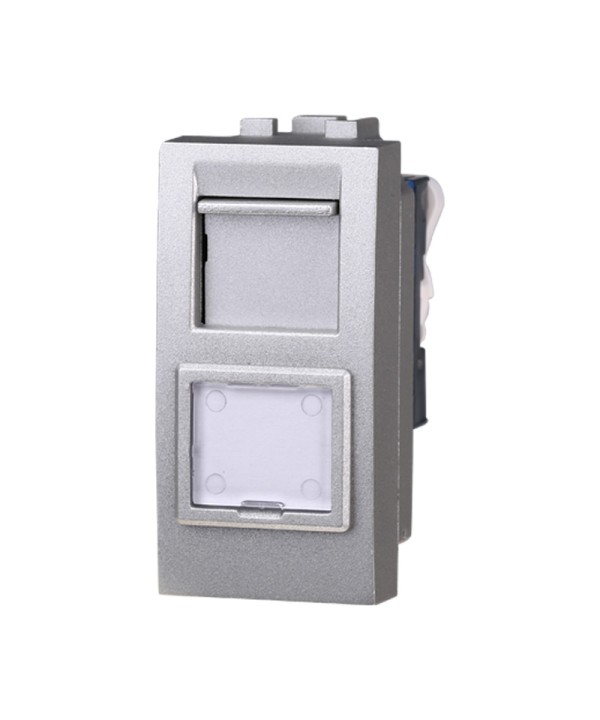 ETTROIT Connettore Rete Presa Dati RJ45 CAT5E Colore GRIGIO Compatibile Con Bticino Living International