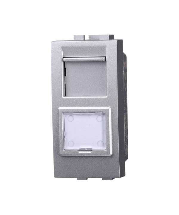 ETTROIT Connettore Rete Presa Dati RJ45 CAT6 Colore GRIGIO Compatibile Con Bticino Living International