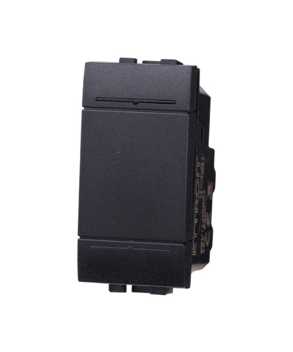 ETTROIT Interruttore 1P 16A Unipolare Colore Nero Compatibile Con Bticino Living International