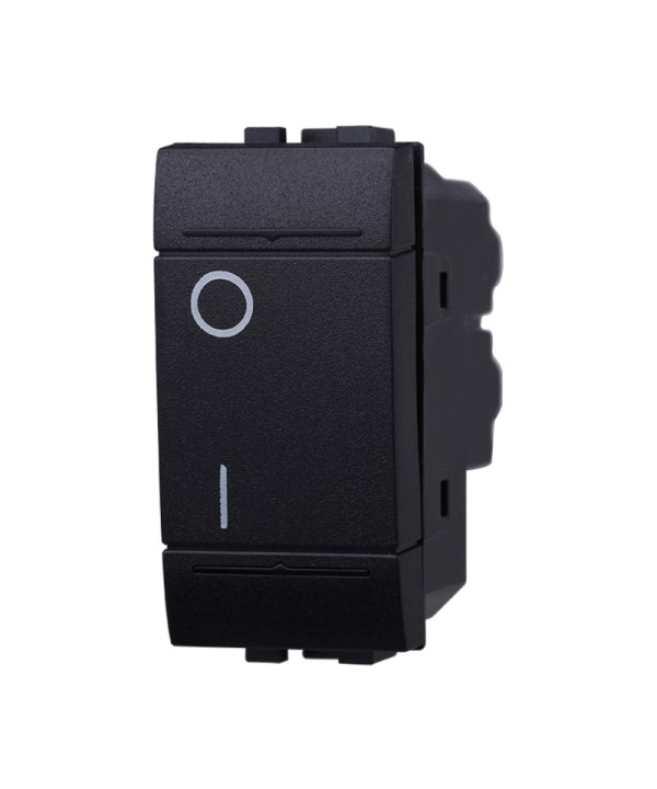 ETTROIT Interruttore Bipolare 0-1 16A Colore Nero Compatibile Con Bticino Living International