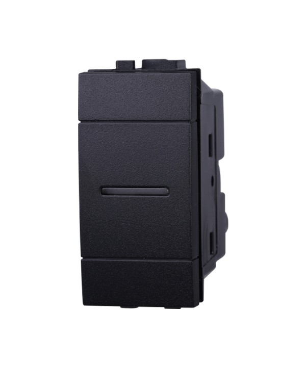 ETTROIT Interruttore Assiale 1P 16A Unipolare Colore Nero Compatibile Con Bticino Living International