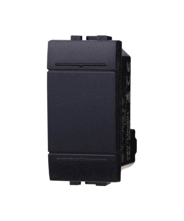 ETTROIT Deviatore 1P 16A Unipolare Colore Nero Compatibile Con Bticino Living International