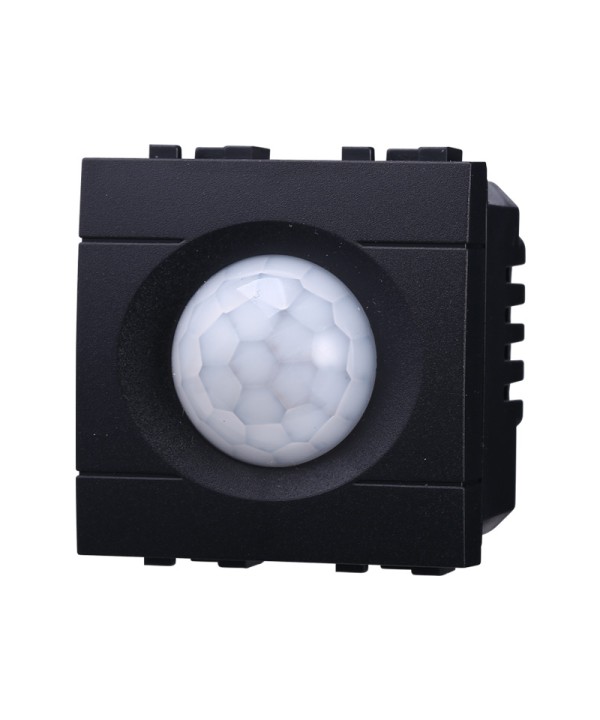 ETTROIT Sensore Movimento PIR Timer 2P 2M Colore Nero Compatibile Con Bticino Living International