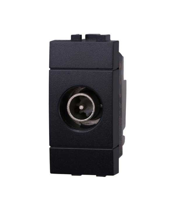 ETTROIT Connettore Presa TV Passante Maschio Colore Nero Compatibile Con Bticino Living International