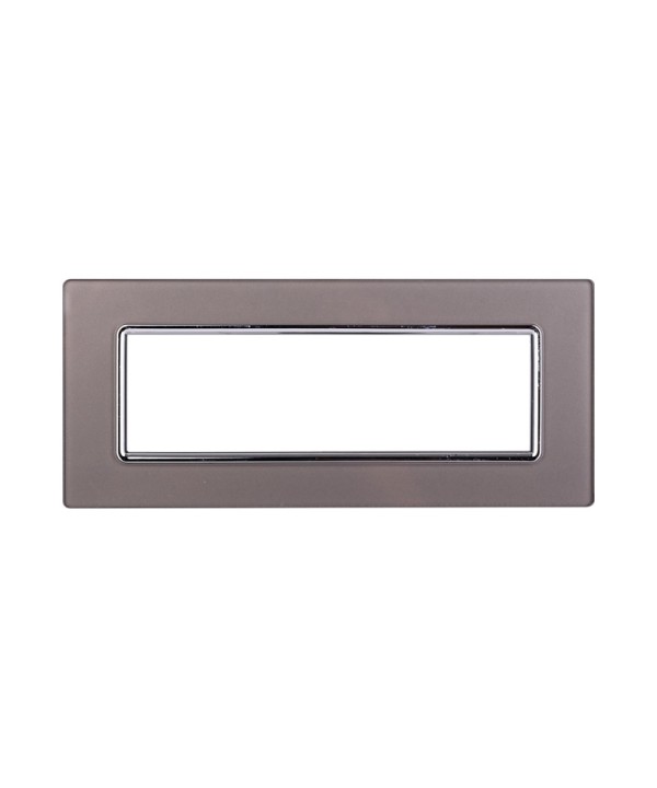 ETTROIT Placca In Vetro Serie Space 7P Colore Silver Compatibile Con Bticino Living Light
