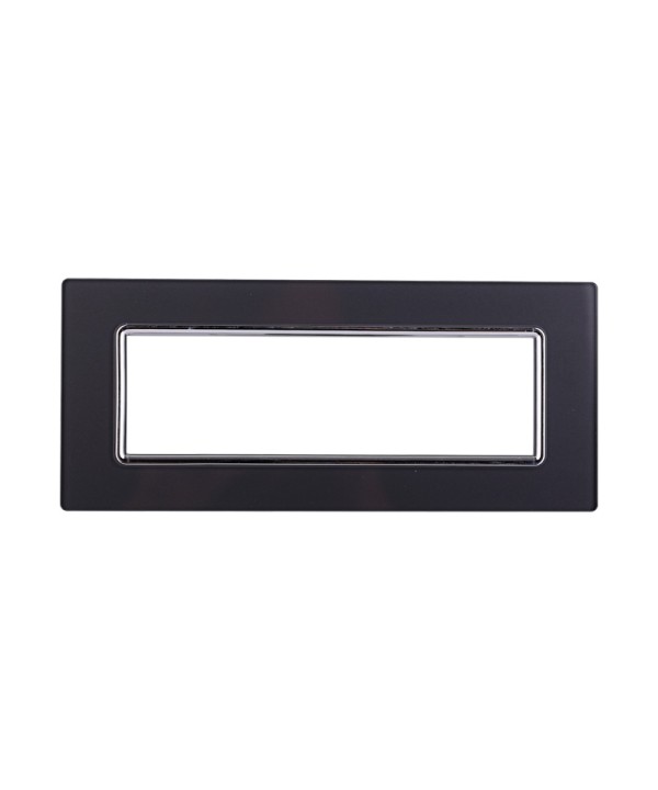 ETTROIT Placca In Vetro Serie Space 7P Colore Acciaio Scuro Compatibile Con Bticino Living Light