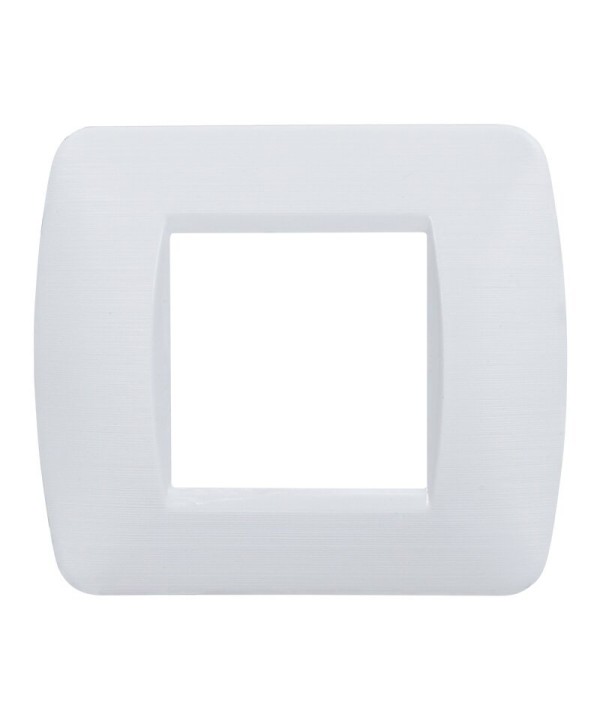 ETTROIT Placca Plastica Serie Space 2P Colore Bianco Satinato Compatibile Con Bticino Living Light