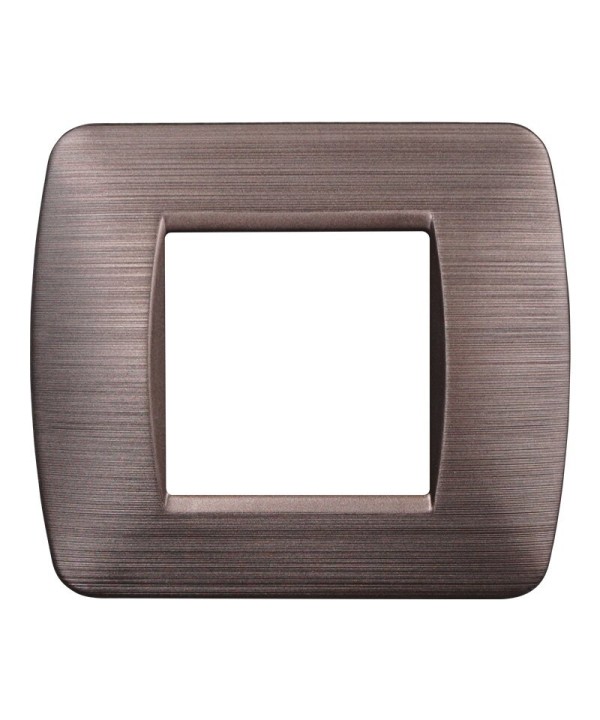 ETTROIT Placca Plastica Serie Space 2P Colore Bronzo Satinato Compatibile Con Bticino Living Light