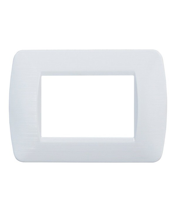 ETTROIT Placca Plastica Serie Space 3P Colore Bianco Satinato Compatibile Con Bticino Living Light