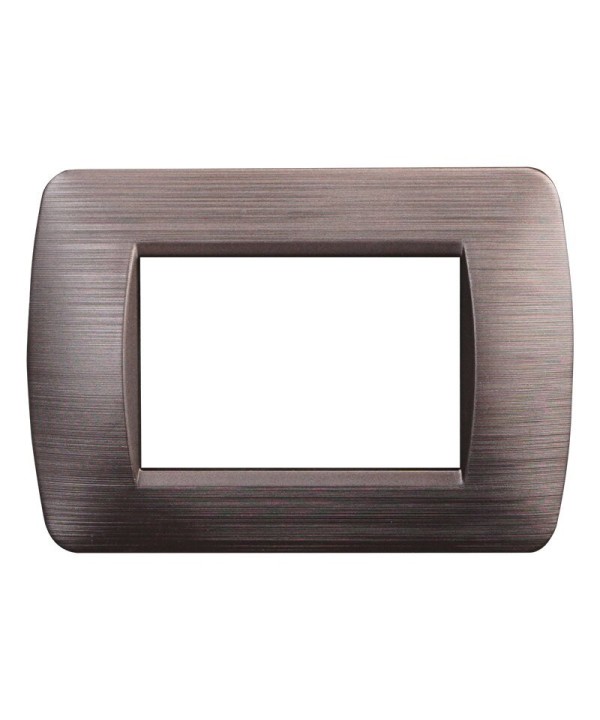 ETTROIT Placca Plastica Serie Space 3P Colore Bronzo Satinato Compatibile Con Bticino Living Light