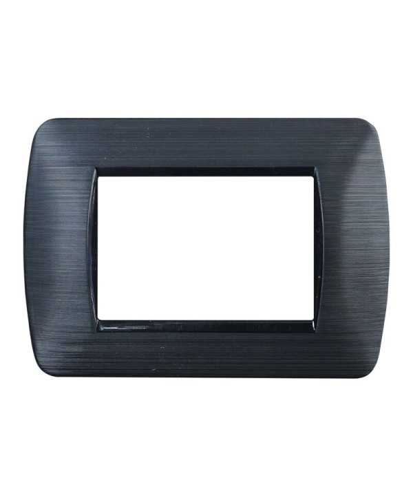 ETTROIT Placca Plastica Serie Space 3P Colore Nero Satinato Compatibile Con Bticino Living Light