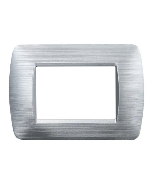 ETTROIT Placca Plastica Serie Space 3P Colore Silver Satinato Compatibile Con Bticino Living Light