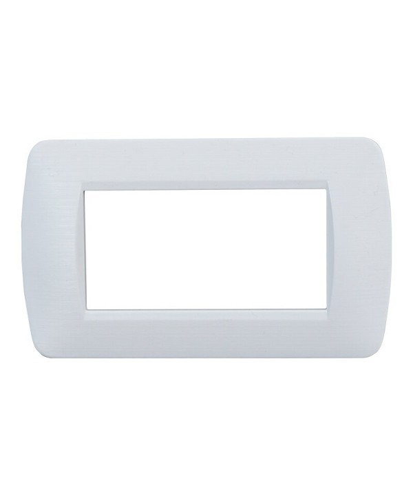 ETTROIT Placca Plastica Serie Space 4P Colore Bianco Satinato Compatibile Con Bticino Living Light