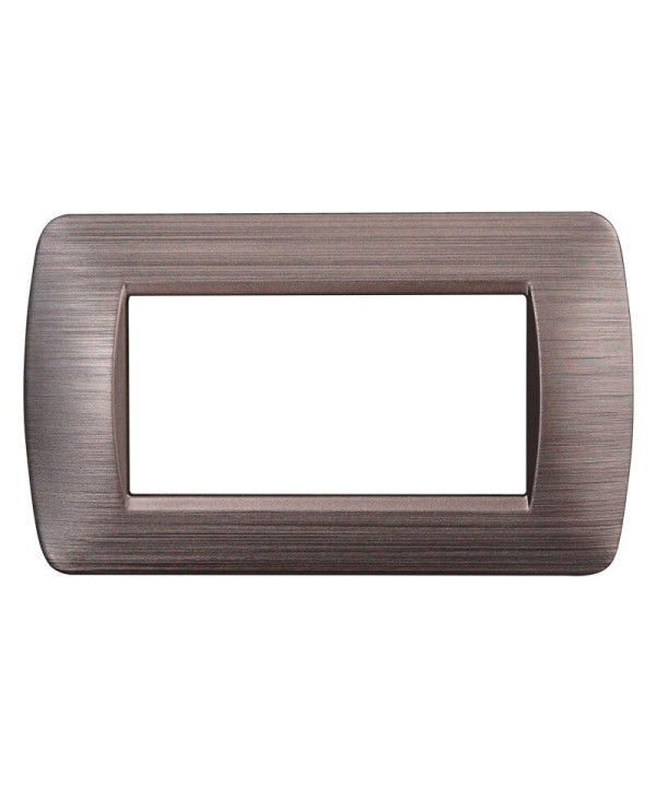 ETTROIT Placca Plastica Serie Space 4P Colore Bronzo Satinato Compatibile Con Bticino Living Light
