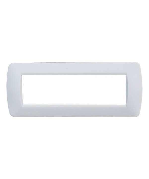 ETTROIT Placca Plastica Serie Space 7P Colore Bianco Satinato Compatibile Con Bticino Living Light