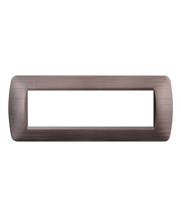 ETTROIT Placca Plastica Serie Space 7P Colore Bronzo Satinato Compatibile Con Bticino Living Light