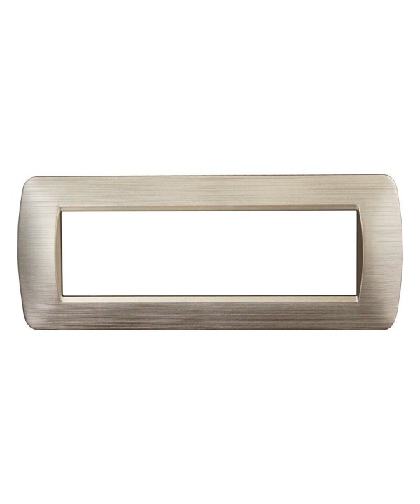 ETTROIT Placca Plastica Serie Space 7P Colore Oro Satinato Compatibile Con Bticino Living Light