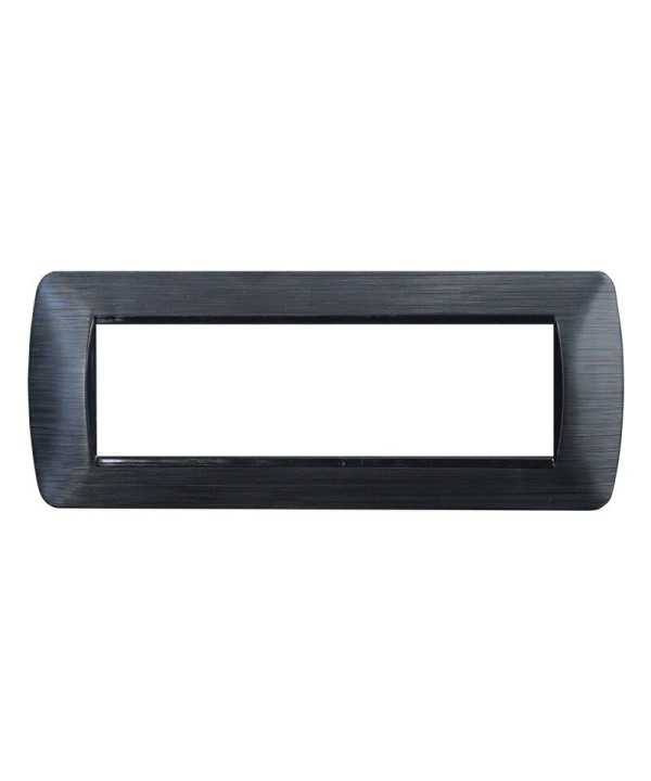 ETTROIT Placca Plastica Serie Space 7P Colore Nero Satinato Compatibile Con Bticino Living Light