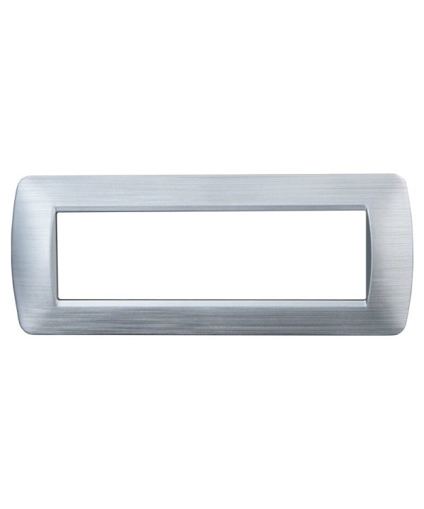 ETTROIT Placca Plastica Serie Space 7P Colore Silver Satinato Compatibile Con Bticino Living Light