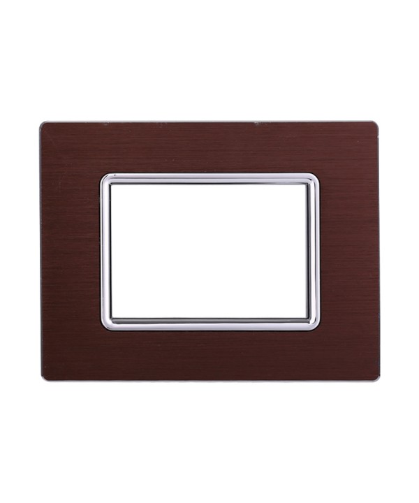 ETTROIT Placca In Alluminio Serie Space 3P Colore Bronzo Compatibile Con Bticino Living Light
