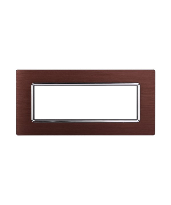 ETTROIT Placca In Alluminio Serie Space 7P Colore Bronzo Compatibile Con Bticino Living Light