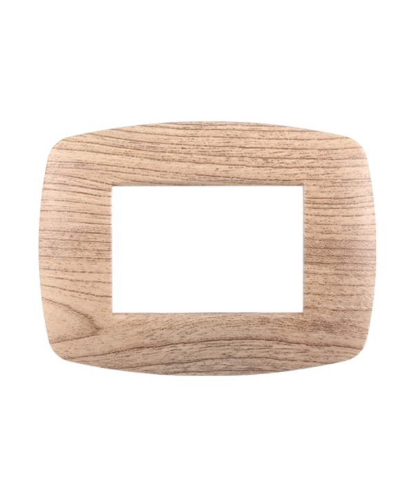 ETTROIT Placca Slim Serie Space 3P Colore Legno Chiaro Compatibile Con Bticino Living Light