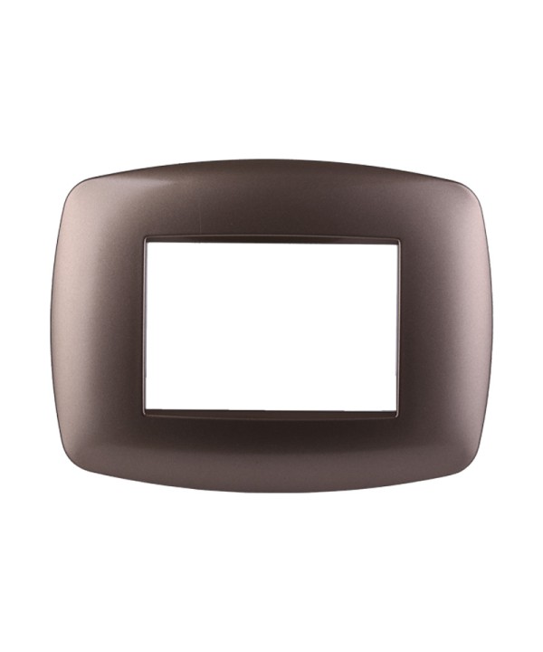 ETTROIT Placca Slim Serie Space 3P Colore Bronzo Compatibile Con Bticino Living Light