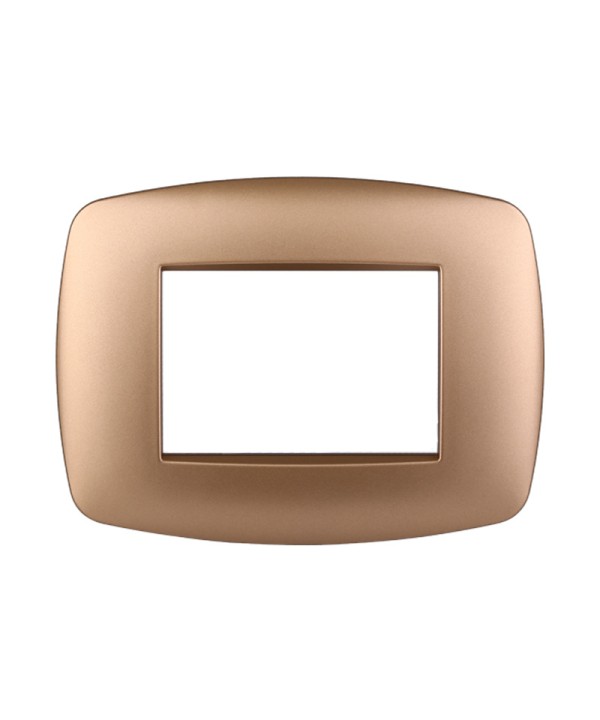 ETTROIT Placca Slim Serie Space 3P Colore Oro Compatibile Con Bticino Living Light