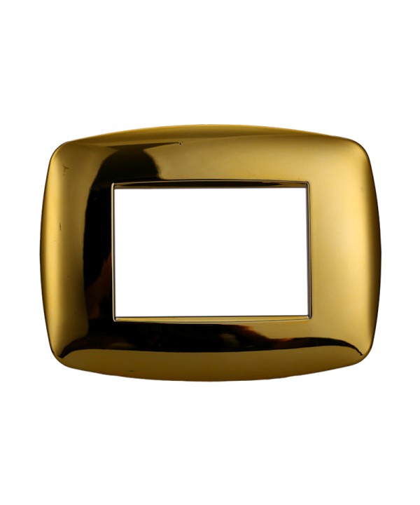 ETTROIT Placca Slim Serie Space 3P Colore Oro Lucido Compatibile Con Bticino Living Light