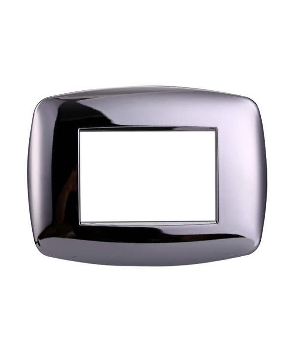 ETTROIT Placca Slim Serie Space 3P Colore Cromato Lucido Compatibile Con Bticino Living Light