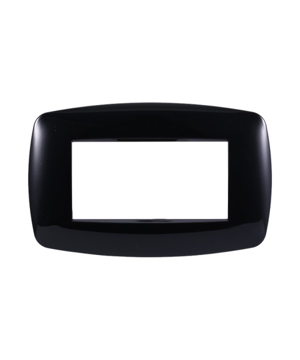 ETTROIT Placca Slim Serie Space 4P Colore Nero Compatibile Con Bticino Living Light