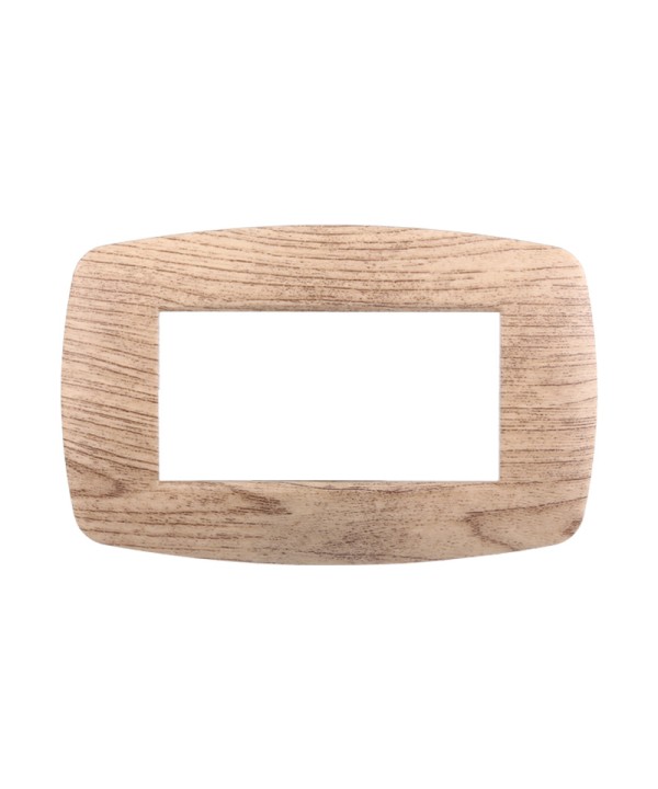 ETTROIT Placca Slim Serie Space 4P Colore Legno Chiaro Compatibile Con Bticino Living Light