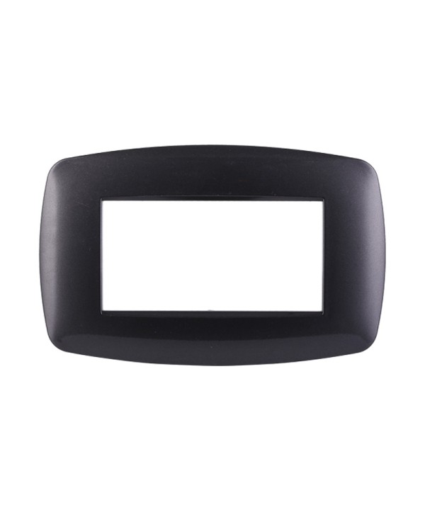 ETTROIT Placca Slim Serie Space 4P Colore Acciaio Scuro Compatibile Con Bticino Living Light
