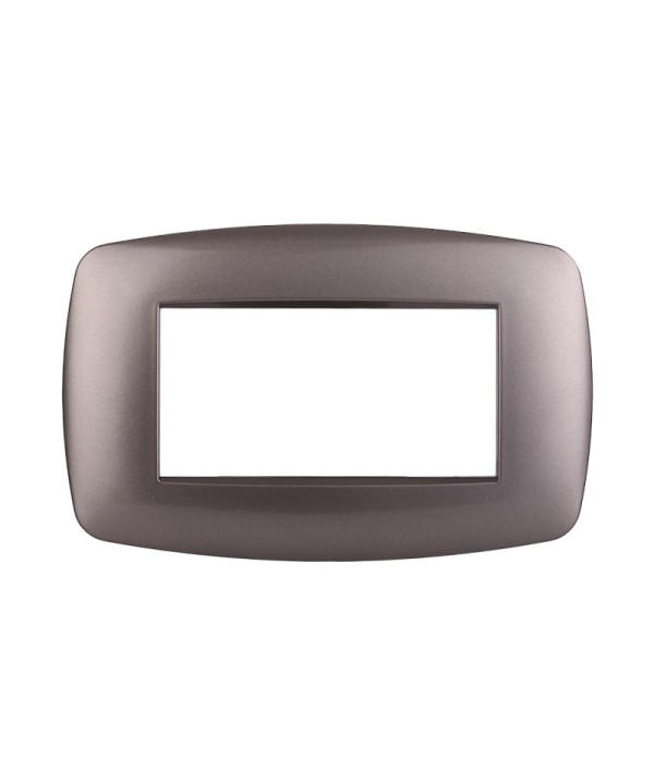 ETTROIT Placca Slim Serie Space 4P Colore Titanio Compatibile Con Bticino Living Light