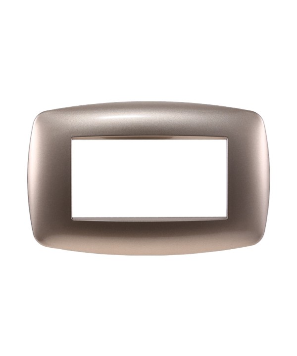 ETTROIT Placca Slim Serie Space 4P Colore Bronzo Compatibile Con Bticino Living Light