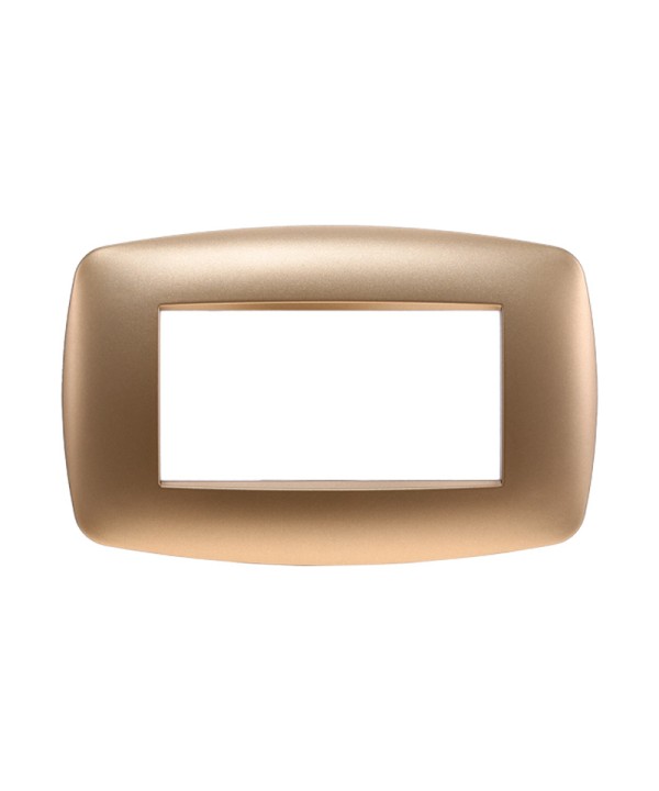 ETTROIT Placca Slim Serie Space 4P Colore Oro Compatibile Con Bticino Living Light