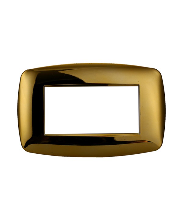 ETTROIT Placca Slim Serie Space 4P Colore Oro Lucido Compatibile Con Bticino Living Light