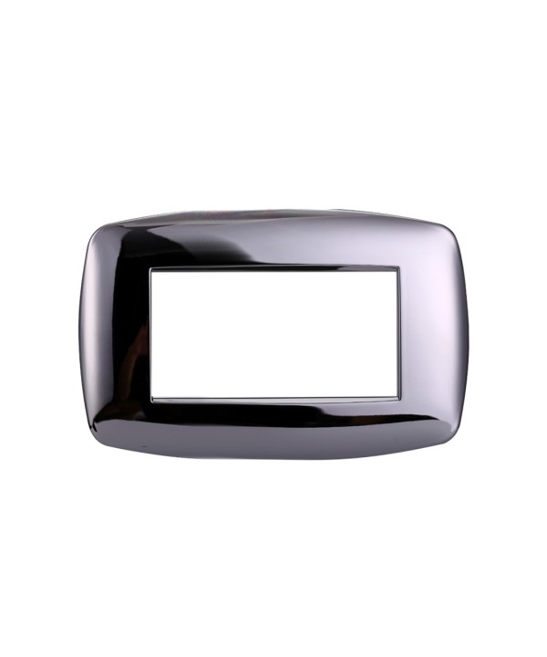 ETTROIT Placca Slim Serie Space 4P Colore Cromato Lucido Compatibile Con Bticino Living Light