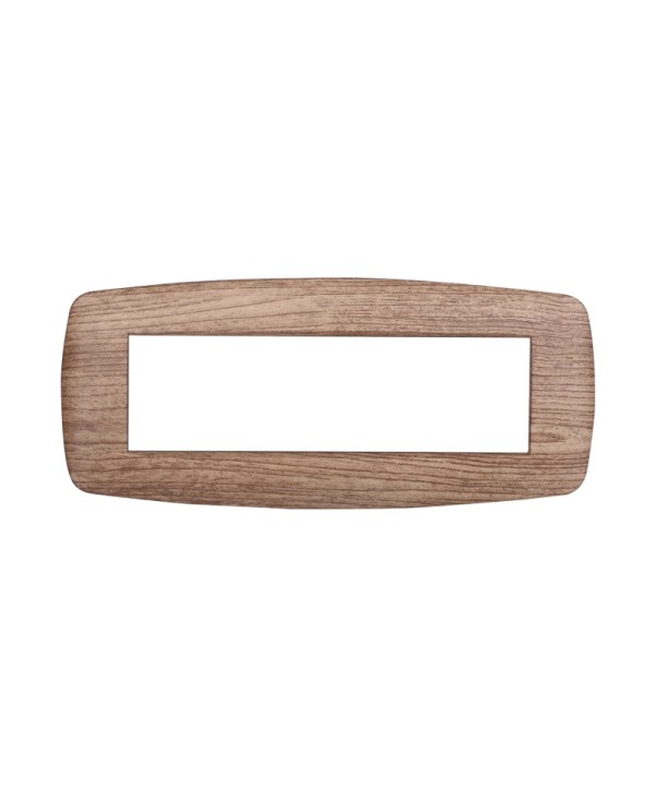 ETTROIT Placca Slim Serie Space 7P Colore Legno Chiaro Compatibile Con Bticino Living Light