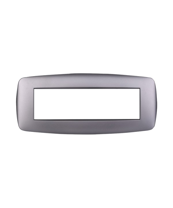ETTROIT Placca Slim Serie Space 7P Colore Silver Compatibile Con Bticino Living Light