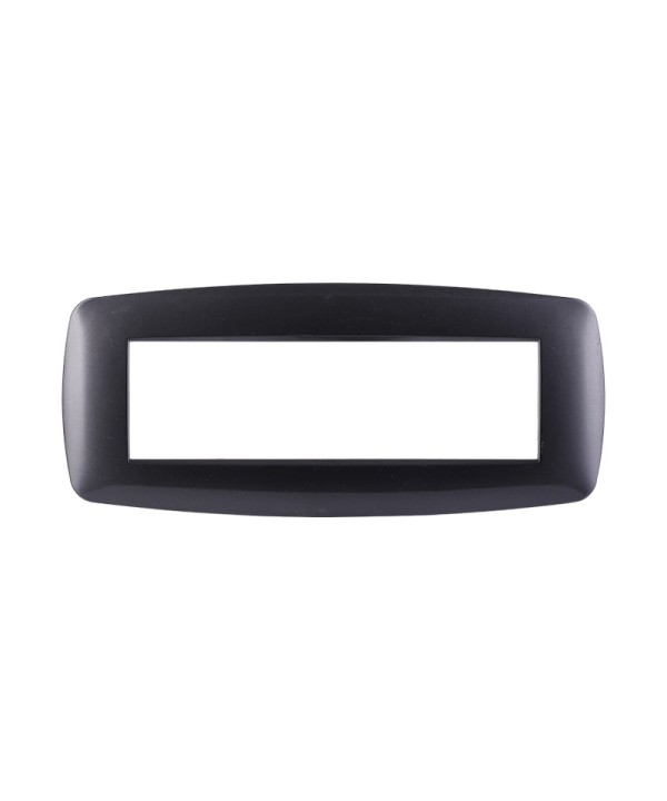 ETTROIT Placca Slim Serie Space 7P Colore Acciaio Scuro Compatibile Con Bticino Living Light