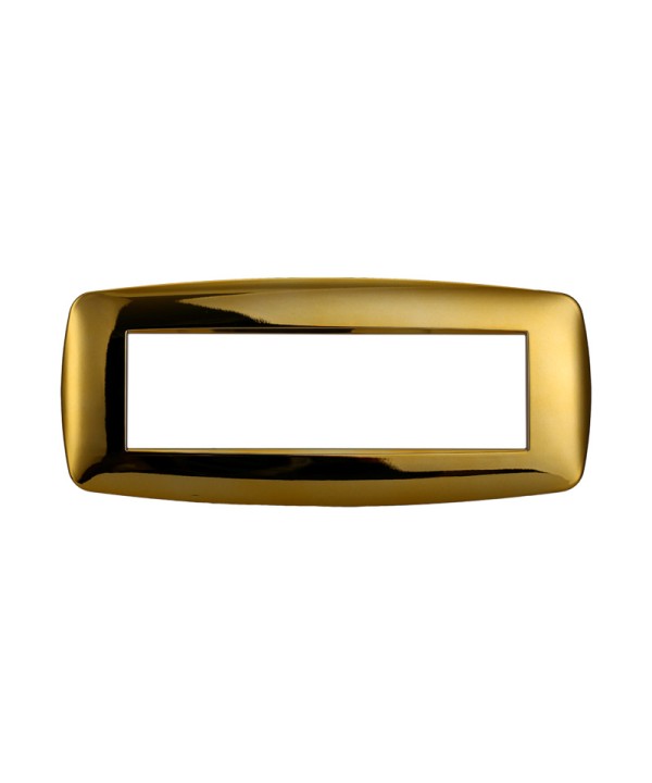 ETTROIT Placca Slim Serie Space 7P Colore Oro Lucido Compatibile Con Bticino Living Light