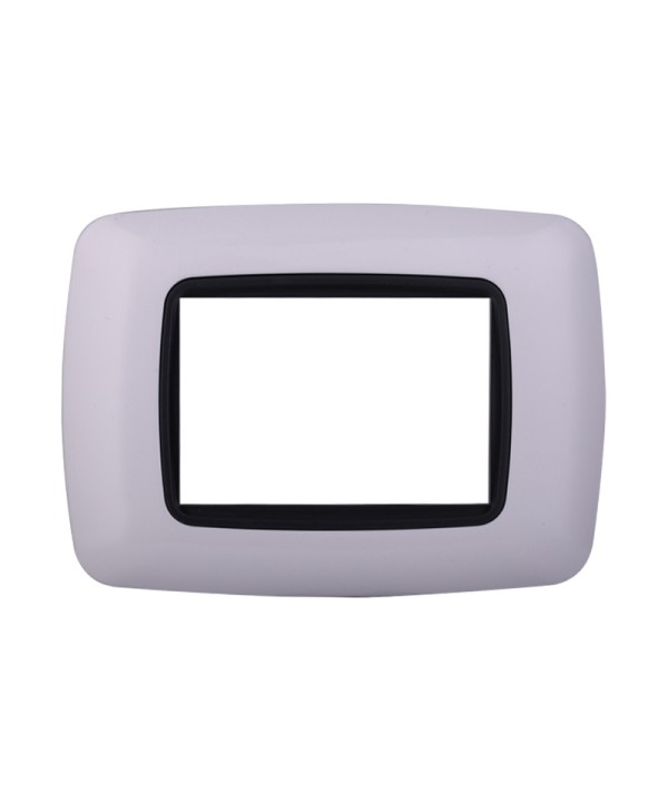 ETTROIT Placca Plastica Bombata Serie Space 3P Colore Bianco Compatibile Con Bticino Living Light