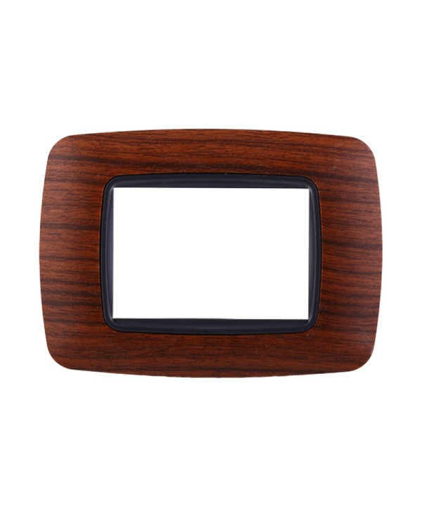 ETTROIT Placca Plastica Bombata Serie Space 3P Colore Radica Compatibile Con Bticino Living Light