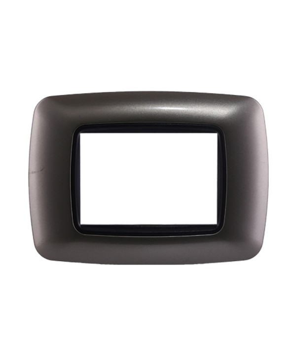 ETTROIT Placca Plastica Bombata Serie Space 3P Colore Titanio Compatibile Con Bticino Living Light